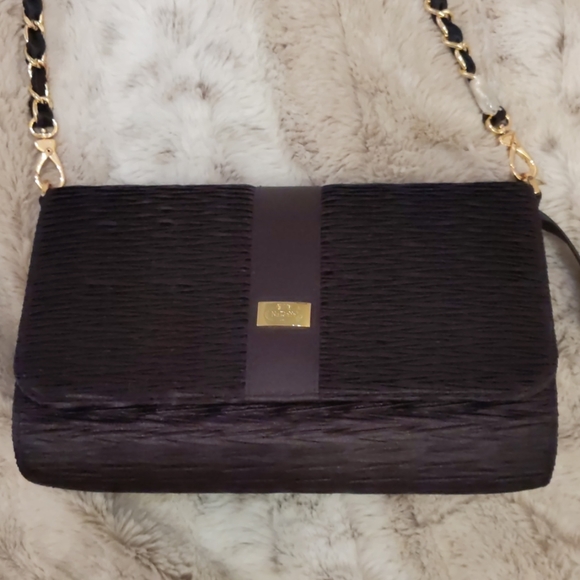 Small Black Purse  Satin with gold chain NaRaYa - Picture 5 of 7